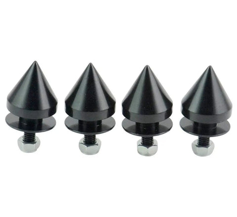 Spike JDM Style Quick Release Car Bumper Fasteners Set Made From 6061 T6 Aluminum Black For Front And Rear Bumpers Trunk Fenders And Hatch Lids No Fuss Easy Removal Four Piece Pack
