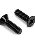 50 Pcs M4 X 10MM Countersunk Flat Head Machine Screws Iron Clad 304 Stainless Steel With Badass Black Finish Phillips Drive Full Thread displayed.
