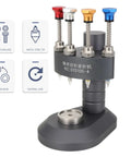 High-Precision Watch Hand Setting Tool With Needle Loader And Clete Repair Kit, Four Pin Pressers displayed with metal components