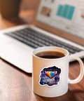Mug with science sticker from 100 Piece Dope Science Stickers Pack Vinyl Decals For Physics Chemistry Biology Experiments Cute Lab Themed.