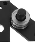 Close-up of Heavy Duty 360 Degree Rotation Stainless Steel Pivot Hinge For Hidden Doors Concealed Door Hinge For Kitchen Cabinets And Bookcases With Invisible Design And Sturdy Construction By Zerodeko in black finish.