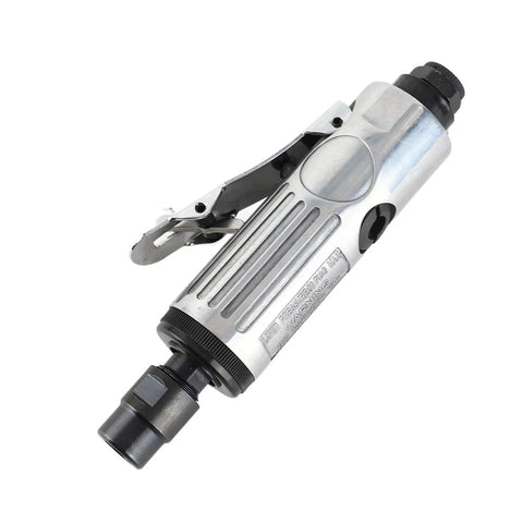 Premium Air Die Grinder Set Featuring Rock Solid Aluminum Casing And 1/4 Inch Chuck for heavy duty tasks, showcasing aluminum body and ergonomic design.