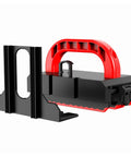 Adjustable Safety Push Block For Table Saws And Router Tables, Ergonomic Woodworking Ejector Pusher, red and black design.