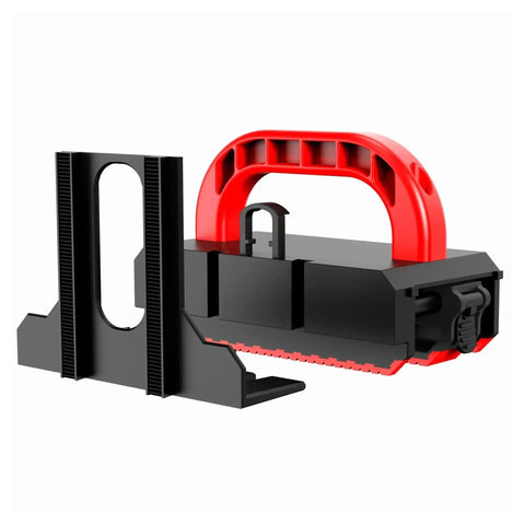 Adjustable Safety Push Block For Table Saws And Router Tables, Ergonomic Woodworking Ejector Pusher, red and black design.