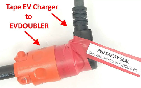 Heavy Duty Electric Vehicle Charging Adapter That Boosts Level One Outlets Into Blazing Fast Level Two Speeds With Plug And Play Convenience For Road Warriors And Daily Commuters, close-up view of connector with safety seal.