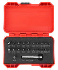 Super Cool 22 Pcs Left Hand Screw Extractor Kit With Durable High Speed Steel Bits And Socket Adapter Perfect For Tough Home Improvement Jobs And Stripped Bolt Removal On Any Car Or Gear. red case set