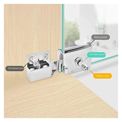 Rotating Concealed Hinges For Glass Cabinet Doors 4 Pack Easy Install Hidden Door Hardware with protective gasket on wood