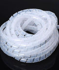 Spiral Cable Wrap 20 Ft 1/2 Inch Flexible Cable Sleeve For Computer Cables Power Cords And Audio Video Cables White Durable PE Material