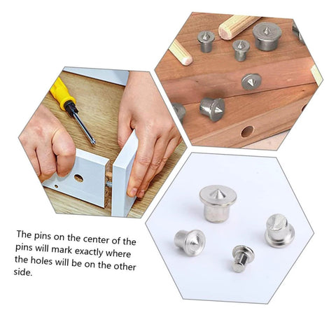 Two Sets Woodworking Dowel Maker Kit With Steel Dowel Centers And Transfer Plugs Alignment Tool For Precise Centering And Marking