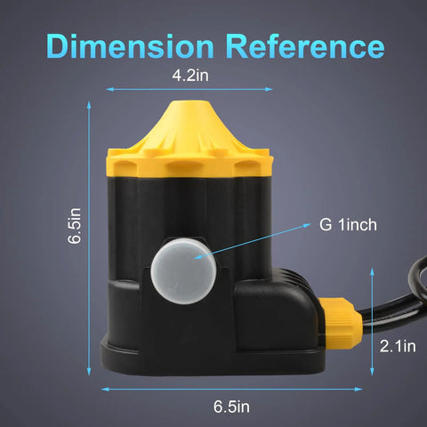 Smart Pump Controller With Dual Metal Connectors, BSPP G1 Threaded Interface, shown with size dimensions
