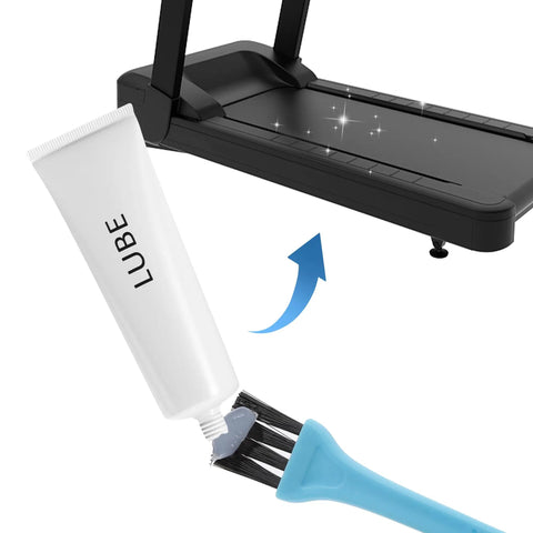 Universal Silicone Treadmill Lubricant Oil For Sole Spirit Xterra And Fuel Fitness Treadmills Plus Other Home Gym Machines Includes Cleaning Cloth And Brush For Easy Maintenance, Quiet Smooth Deck And Belt Operation; bottle, brush, deck