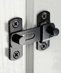Two Pack Small Stainless Steel Flip Lock Safety Door Bolt Holder Latch Black With Anti Oxidation Finish installed on door