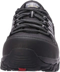 Front view of Slip Resistant Work Shoes For Men Non Slip Steel Toe Sneakers Size 9.5 Black Durable Composite Toe Safety Footwear