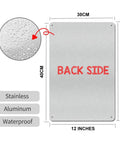 Back view of Heavy Duty Aluminum First Aid Sign 12x16 Inches Weatherproof and Rust Resistant, showing pre-drilled corners.
