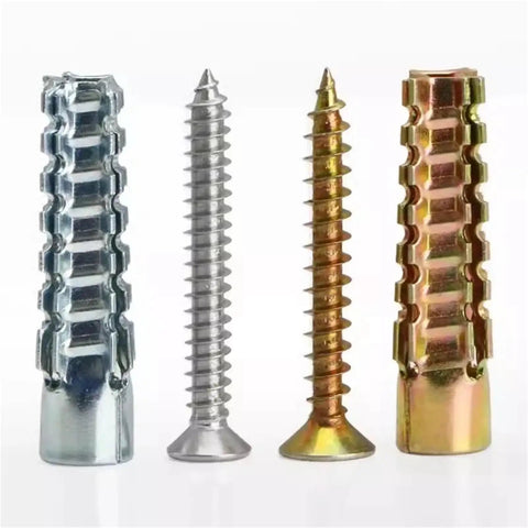 100 Sets Wall Anchors With Screws Kit For Drywall Self-Drilling Plugs And Fasteners No-Prep Install Premium Yellow Zinc-Plated Carbon Steel Rust-Resistant Heavy-Duty Mounting Hardware For Shelves, Mirrors, And TVs. four drywall anchors with screws, M6x32