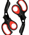 Premium Medical Scissors 2 Pack Trauma Shears for Nurses and EMTs All Purpose with Stainless Steel 440 Blades Built to Last Your Go To Emergency Companion, black and red 8-inch trauma scissors