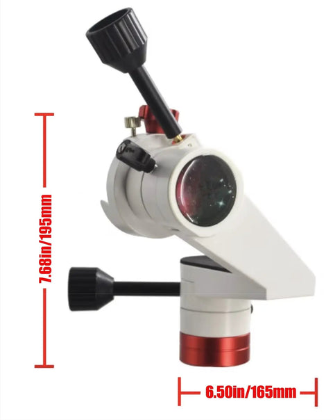 All-Purpose Alt Azimuth Telescope Mount For Tripods With 3/8 Inch Thread, Coarse And Fine Adjustment, side view showing height
