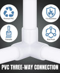 20 Pack One Half Inch Three Way PVC Fittings Elbow for DIY Projects with premium, fire retardant, paintable, rust-proof features.