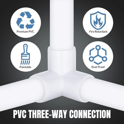 20 Pack One Half Inch Three Way PVC Fittings Elbow for DIY Projects with premium, fire retardant, paintable, rust-proof features.