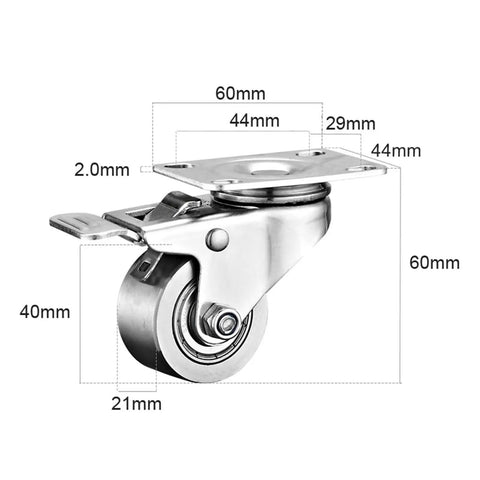 Heavy Duty Industrial Castors Set Of 4 With Brakes Tough As Nails Stainless Steel 304 Rust Proof Caster Wheels Swivel Plate