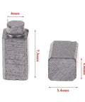 50 Piece Carbon Brush Replacement Kit Premium Graphite Copper Contacts For Rotary Motor Tools showing graphite elements in two sizes, 4mm and 5.4mm.