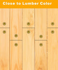 Close up of Heavy Duty Ten By Five Inch Exterior Deck Screws In Tan Coated Carbon Steel in light wood finish.