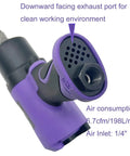 Close-up of Half Inch 1250 Ft Lbs High Torque Pneumatic Impact Wrench showing downward exhaust port and air consumption details.