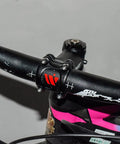 Close-up of Lightweight 31.8mm Clamp MTB Stem 35mm Length 7 Degree Short Handlebar Stem on bike, CNC Machined 6061 T6 Aluminum Alloy