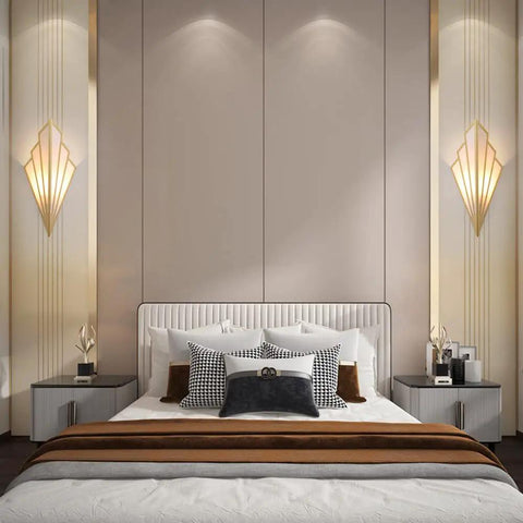 Bedroom with Dope Modern Wall Light Set For Bedroom And Living Room Simple Creative Sconces With E12 Socket Art Deco Style Hardwired Wall Lamp