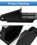 Rock Solid Door Jamb Replacement Bracket Compatible With Lanai Screen Enclosures, heavy-duty black metal with mounting holes.