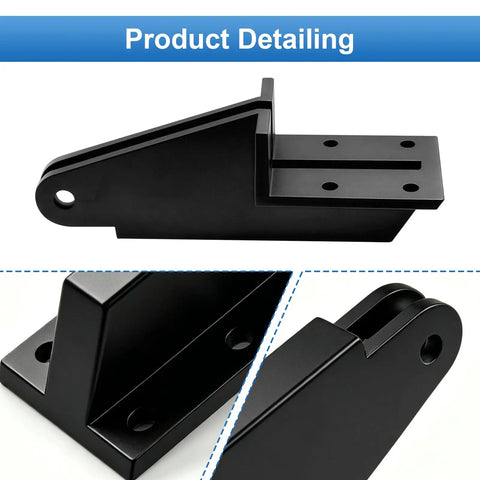 Rock Solid Door Jamb Replacement Bracket Compatible With Lanai Screen Enclosures, heavy-duty black metal with mounting holes.