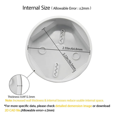 Internal dimensions of Heavy Duty Waterproof Junction Box IP55 Dustproof Abs Plastic Electrical Enclosure For Outdoor Wiring Projects.