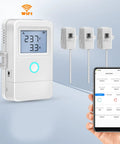 WiFi Energy Monitor With 3 Channel 100A Current Detection, Precise Power Meter For Home Or Office, Plug And Play Setup, Remote Control Via Smart Life And Tuya Apps, Global Voltage Support, Easy Router Connection, Real Time Power Tracking, with three clamp sensors and app display