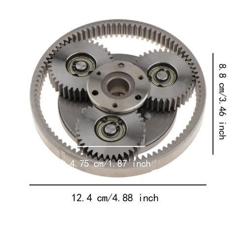Heavy Duty Steel Planetary Gear For E Bike Motors With 8mm Bore 608 Bearing 36 Tooth Gear Set Including 18 Tooth Sun Gear And 90 Tooth Internal Ring Gear 47.5 Steel Ring For Durable Smooth Power Transfer