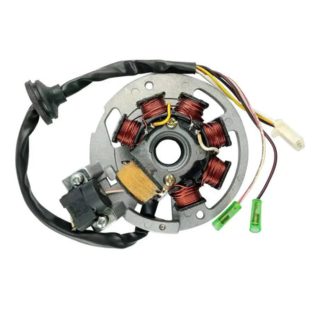 Magneto Stator Kit With Ignition CDI Box For Polaris Scrambler 50 90 2001 2003, Sportsman 90 2001 2006, Predator 50 90 2003 2006, Eton 50 90 RXL 50 RXL 90 Replacement, Easy Install showing coil and wires