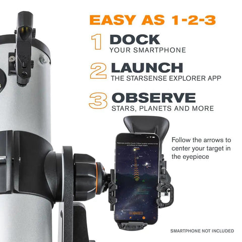 StarSense Explorer 114AZ App Enabled Telescope for Beginners with Smartphone Dock and Sky Tour installation guide.