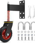 6 Inch Heavy Duty Gate Wheel With 500 Lbs Capacity For Metal Tube And Wooden Gates, includes bolts, U-bolts, and wrenches