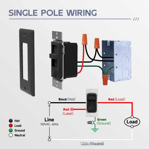 Black In Wall Dimmer Switch With 3 Way And Single Pole Control Smooth Dimming For 300W LED CFL Wiring Diagram