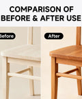 Comparison image of a chair showing before and after using Hands Down The Best Water Based Wood Stain And Sealer Combo 32 Oz.