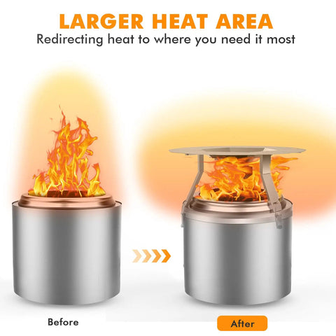 Heat Deflector For Fire Pit That Keeps Heat On The Ground, Compatible With Solo Stove Bonfire And Other 19.5 Inch Pits, Foldable Legs