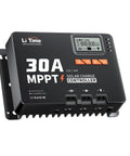 30 Amp MPPT Solar Charge Controller With Built In Bluetooth And LCD Display Auto 12V 24V Input LED Indicators