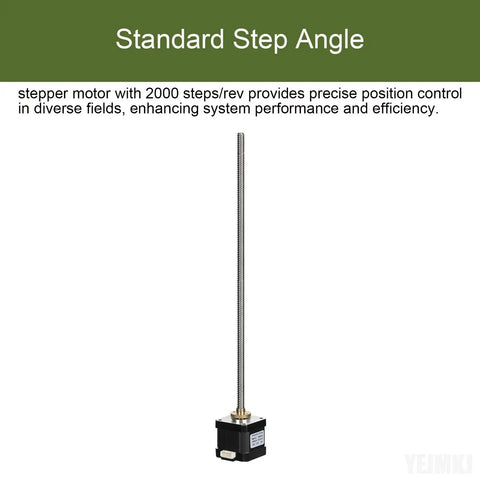 Nema 17 Lead Screw Stepper Motor With Beefy 0.4Nm Torque, 2000 Steps Per Revolution, for CNC Machining and 3D Printing