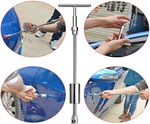 DIY Car Dent Repair Kit With Auto Body Dent Puller Slide Hammer And Glue Puller For Sheet Metal Dents 50 Cm And 42 Cm Reach
