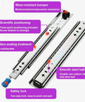 20 Inch Drawer Slides With Lock, Full Extension Ball Bearing Rails For Slick, Smooth Glide, highlighted features and details