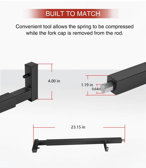 Dimensions of must have adjustable motorcycle fork spring compressor tool kit for sport bikes cartridges pro grade shown