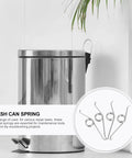 4 Pack Trash Can Torsion Springs Replacement Kit For Bin Lid Repair And Maintenance with metal springs and bin