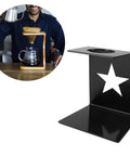 Premium Solid Iron Pour Over Coffee Dripper Station with heavy duty filter holder for smooth mess free brewing.