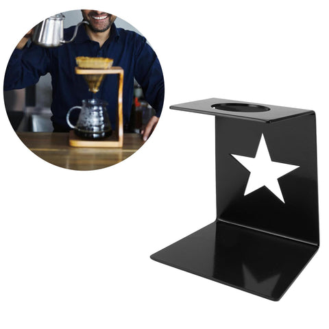 Premium Solid Iron Pour Over Coffee Dripper Station with heavy duty filter holder for smooth mess free brewing.