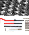 30 Piece Thread Repair Kit With Stainless Steel M6x1 Threaded Inserts And Drill Tap Wrench Set For Aluminum Auto Parts And Machinery