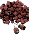 Kickass One Hundred Piece Drum Sanding Kit With Hella Efficient One Eighth Inch Mandrels And Polishing Bands For Rotary Tool metal grit sanding drums.